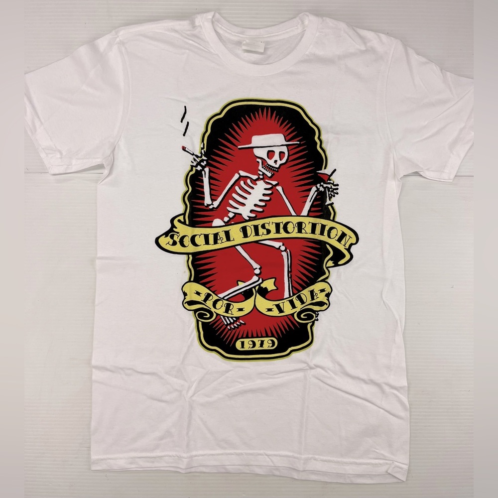 Social Distortion Logo White Shirt Smalll New